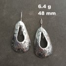 FINE SILVER EARRINGS VINTAGE CRAFT DANGLE ARTISAN 6g TRIBAL RUSTIC #E059 FINE SILVER EARRINGS VINTAGE CRAFT DANGLE ARTISAN 6g TRIBAL RUSTIC #E059