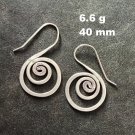 FINE SILVER EARRINGS VINTAGE CRAFT DANGLE ARTISAN 6g FILIGREE LINE HOOK #E026