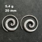 FINE SILVER EARRINGS VINTAGE CRAFT DANGLE ARTISAN 5g HAMMERED FILIGREE #E048