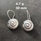 FINE SILVER EARRINGS VINTAGE CRAFT DANGLE ARTISAN 4g SPIRAL SNAIL #E021