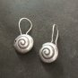 FINE SILVER EARRINGS VINTAGE CRAFT DANGLE ARTISAN 4g SPIRAL SNAIL #E021