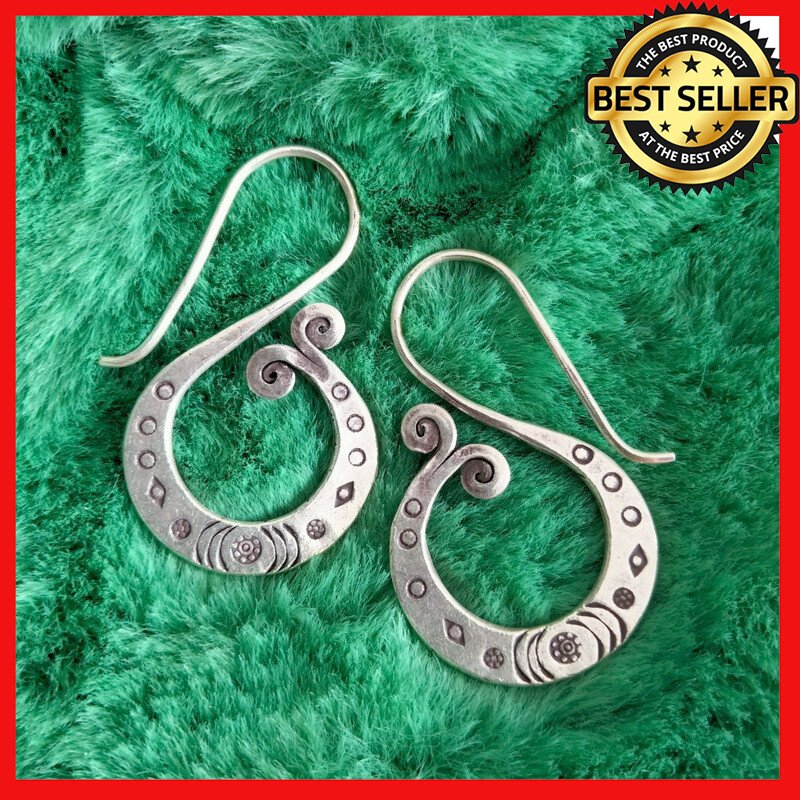 FINE SILVER EARRINGS 925 STERLING CRAFT VINTAGE TRIBAL FASHION ARTISAN LOT1618