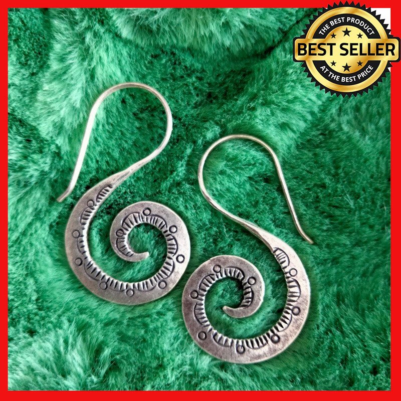 FINE SILVER EARRINGS 925 STERLING CRAFT VINTAGE TRIBAL FASHION ARTISAN LOT1609