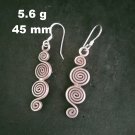 FINE SILVER EARRINGS 925 STERLING CRAFT Dangle 5g Long Spiral Filigree 23245