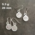 FINE SILVER EARRINGS VINTAGE CRAFT DANGLE ARTISAN 5g 2PRS Geometric ROUND #E070