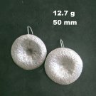 FINE SILVER EARRINGS 925 STERLING CRAFT Dangle 12g Big Round Boop Rock 23811