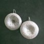 FINE SILVER EARRINGS 925 STERLING CRAFT Dangle 12g Big Round Boop Rock 23811
