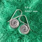 Fine Sterling Silver Earrings 925 Handcraft Tribal Jewelry Hoops Vintage ERA1223