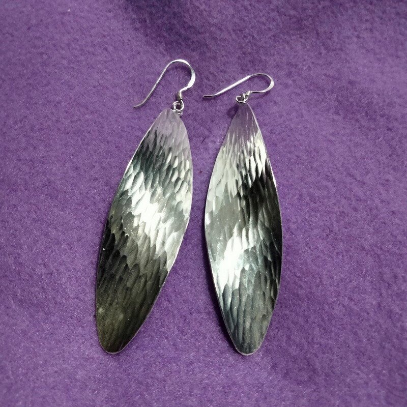FINE SILVER EARRINGS 925 STERLING CRAFT VINTAGE TRIBAL JEWELRY WOMEN LOT1729
