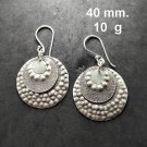 FINE SILVER EARRINGS 925 STERLING CRAFT Dangle 10g LOT18 Round Stamp 13