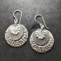 FINE SILVER EARRINGS 925 STERLING CRAFT Dangle 10g LOT18 Round Stamp 13