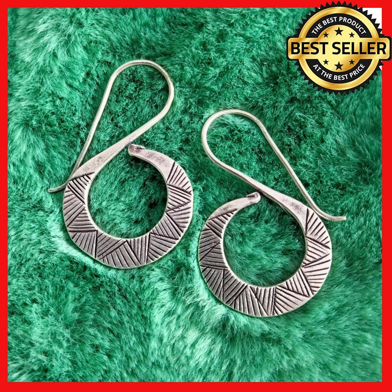 FINE SILVER EARRINGS 925 STERLING CRAFT VINTAGE TRIBAL FASHION ARTISAN LOT1614