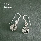 FINE SILVER EARRINGS 925 STERLING CRAFT Dangle 3g Rose Flower Charms 23603
