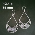 FINE SILVER EARRINGS 925 STERLING CRAFT Dangle 12g Charms Drop Spiral 23230