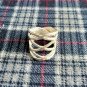 Fine Silver Rings Sterling 925 &euml;&deg;�&igrave;&sect;� Craft Hammer Net Fashion Cover Finger Women