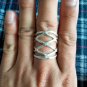 Fine Silver Rings Sterling 925 &euml;&deg;�&igrave;&sect;� Craft Hammer Net Fashion Cover Finger Women