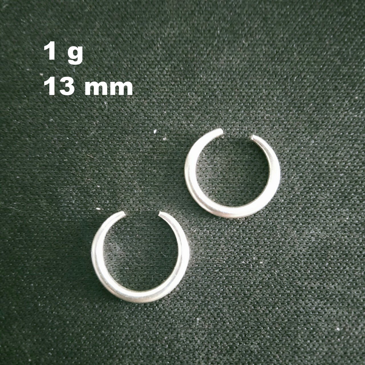 FINE SILVER EARRINGS 925 STERLING CRAFT Dangle 1g Little pierce ring 23609