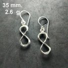 FINE SILVER EARRINGS 925 STERLING CRAFT Dangle 2g LOT18 Infinity 8 Shape 07