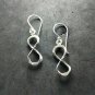 FINE SILVER EARRINGS 925 STERLING CRAFT Dangle 2g LOT18 Infinity 8 Shape 07