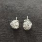 FINE SILVER EARRINGS VINTAGE CRAFT DANGLE ARTISAN 2g STUD NEST BALL #E016