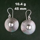 FINE SILVER EARRINGS 925 STERLING CRAFT Dangle 10g Hill Tribe Round Spiral 23221