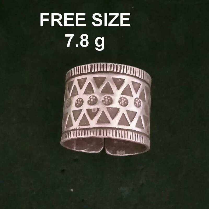 FINE SILVER RINGS 925 STERLING FREE SIZE 7g VINTAGE RETRO BAND R23805