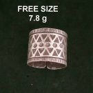 FINE SILVER RINGS 925 STERLING FREE SIZE 7g VINTAGE RETRO BAND R23805