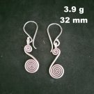FINE SILVER EARRINGS 925 STERLING CRAFT Dangle 3g Hill Tribe Spiral Charms 23205