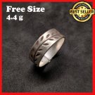 FINE SILVER RINGS 925 STERLING リング BAGUE ADJUSTABLE SIZE OLIVE BAND WINNER LUCK