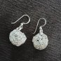 FINE SILVER EARRINGS VINTAGE CRAFT DANGLE ARTISAN 4g NEST BALL HOOK #E017