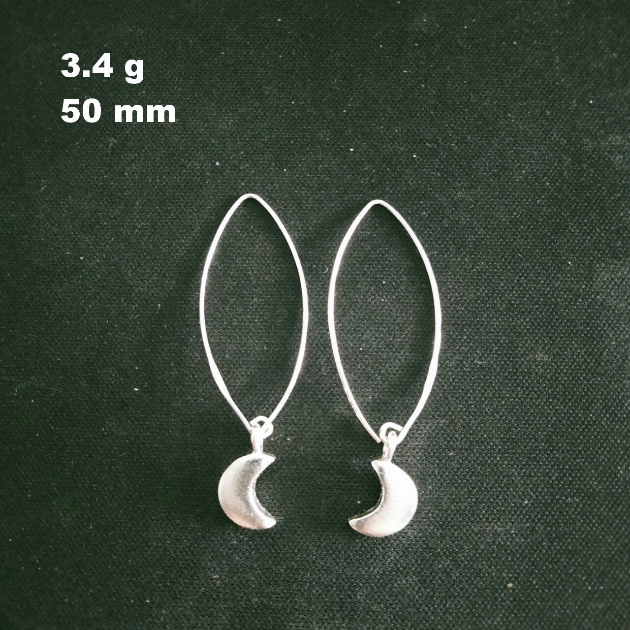 FINE SILVER EARRINGS 925 STERLING CRAFT Dangle 3g Fashion Hook cute moon 23605