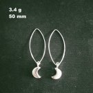 FINE SILVER EARRINGS 925 STERLING CRAFT Dangle 3g Fashion Hook cute moon 23605