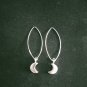 FINE SILVER EARRINGS 925 STERLING CRAFT Dangle 3g Fashion Hook cute moon 23605