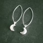FINE SILVER EARRINGS 925 STERLING CRAFT Dangle 3g Fashion Hook cute moon 23605