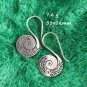 Fine Sterling Silver Earrings 925 Handcraft Tribal Jewelry Hoops Vintage ERA1215