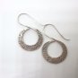 Fine Silver Earrings Hill Tribe Orecchini Spiral Hooks Vintage Texture Collectib