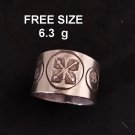 Fine Silver Rings Sterling 925 Vintage Craft Jewelry Karen Adjustable Size R413