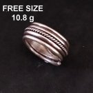 Fine Silver Rings Sterling 925 Vintage Craft Jewelry Karen Adjustable Size R415