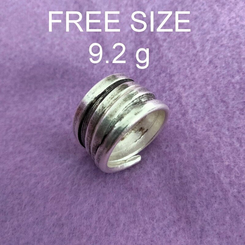 Fine Silver Rings Sterling 925 &euml;&deg;�&igrave;&sect;� Craft Jewelry Fashion Adjustable Size R78011