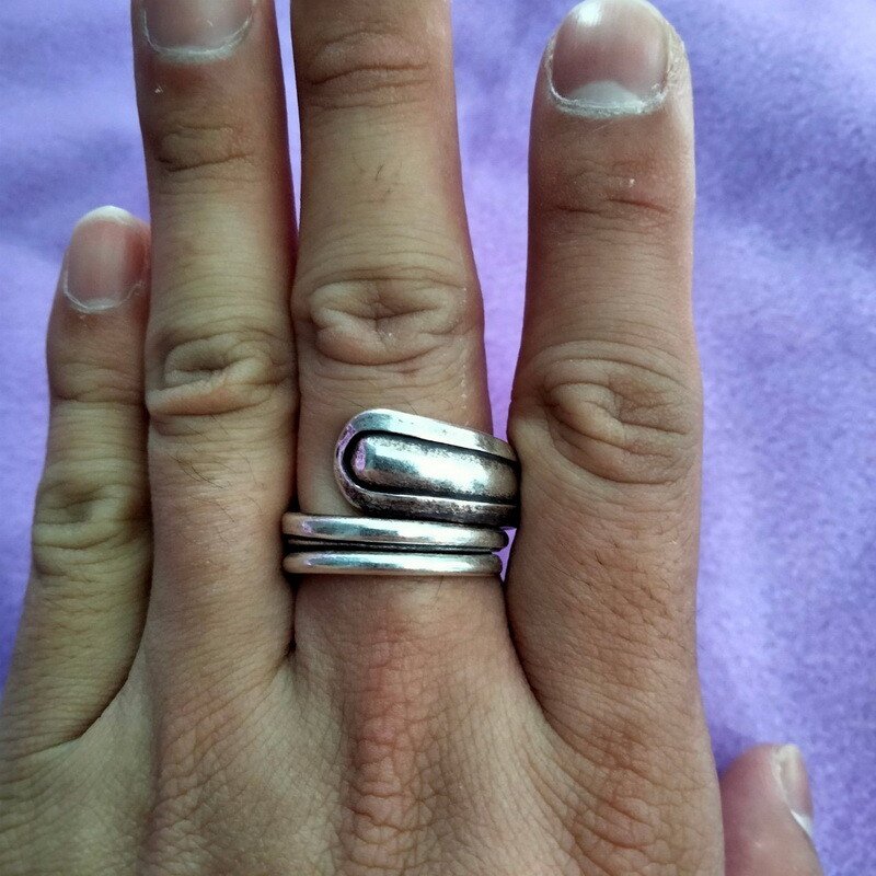 Fine Silver Rings Sterling 925 &euml;&deg;�&igrave;&sect;� Craft Jewelry Fashion Adjustable Size R78026