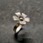 FINE SILVER RINGS 925 STERLING &atilde;�&ordf;&atilde;�&sup3;&atilde;�&deg; BAGUE ADJUSTABLE SIZE PLUMERIA FLOWERS CRAFT