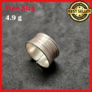 FINE SILVER RINGS 925 STERLING リング BAGUE ADJUSTABLE SIZE SCRATCH BAND SIMPLE