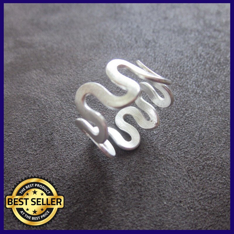 FINE SILVER RINGS 925 STERLING &atilde;�&ordf;&atilde;�&sup3;&atilde;�&deg; BAGUE FLAT CURLY PLAIN FASHION STYLE DESIGN