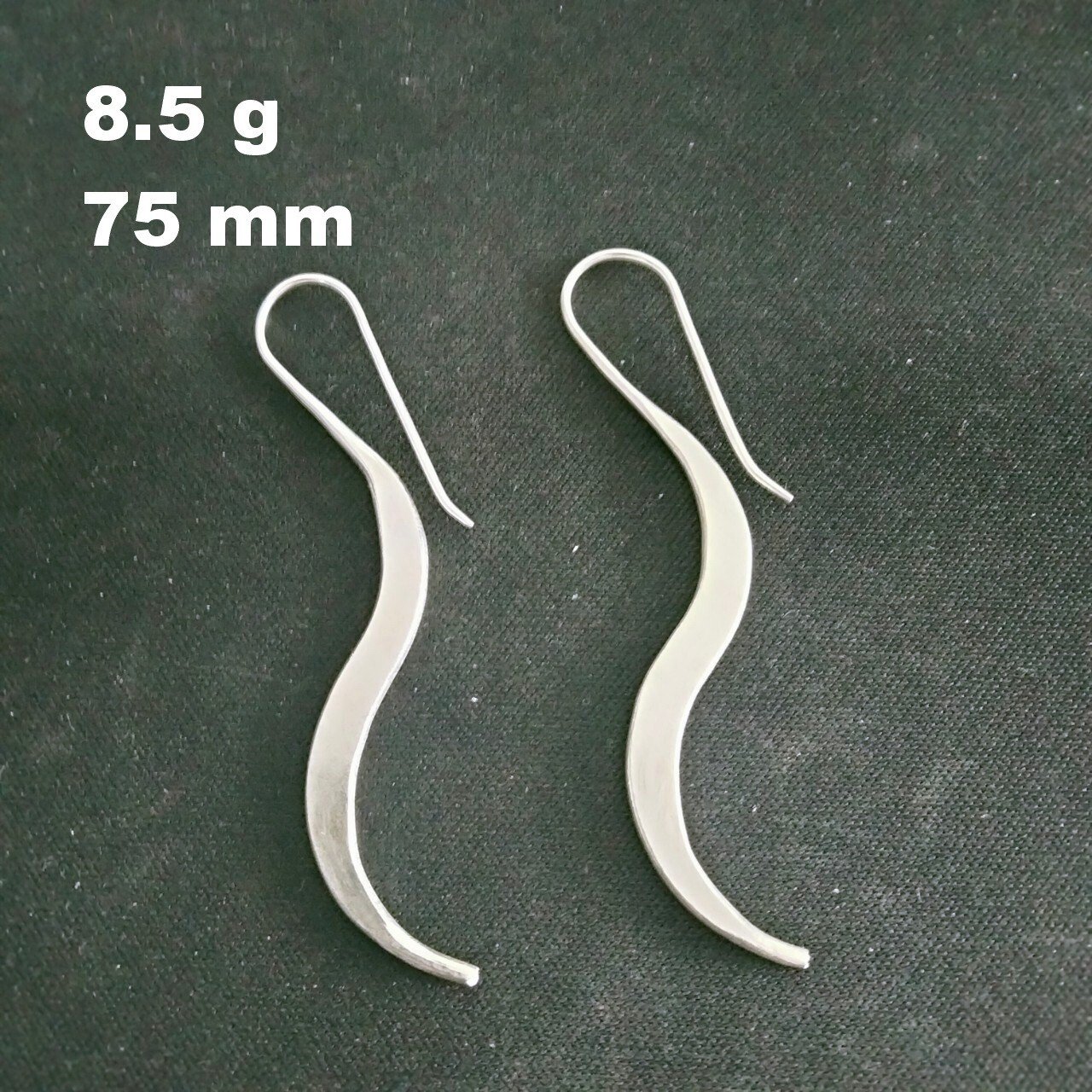 FINE SILVER EARRINGS 925 STERLING CRAFT Dangle 8g Spike Hooks Plain 23612