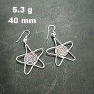 FINE SILVER EARRINGS 925 STERLING CRAFT Dangle 5g Filigree Star line L1907