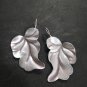 FINE SILVER EARRINGS 925 STERLING CRAFT Dangle 12g Big Nature Leaf L1910