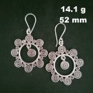 FINE SILVER EARRINGS 925 STERLING CRAFT Dangle 14g Filigree Sun 23247
