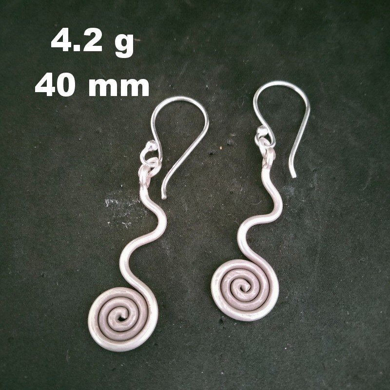FINE SILVER EARRINGS 925 STERLING CRAFT Dangle 4g Filigree whorl 23246