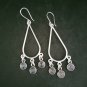 FINE SILVER EARRINGS 925 STERLING CRAFT Dangle 8g Hill Tribe Drop & Charm 23219