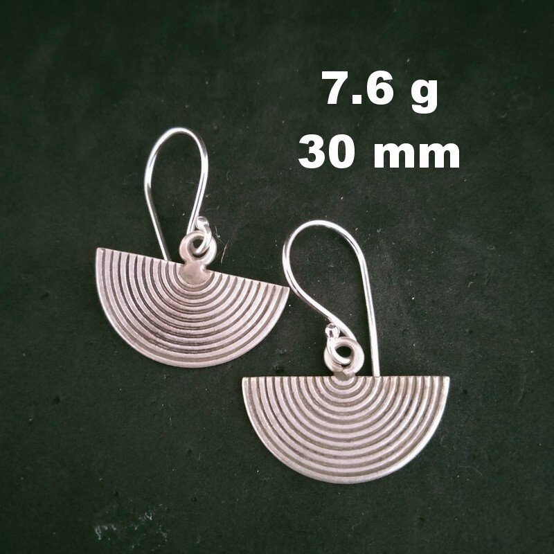 FINE SILVER EARRINGS 925 STERLING CRAFT Dangle 7g Charms Filigree Curve 23226